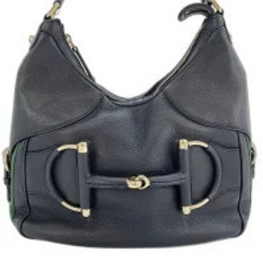 Gucci Horsebit Shoulder Bag Leather Black